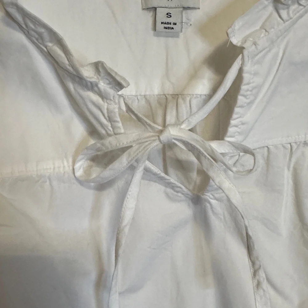 J. Crew White Blouse‎ with Bow Detail